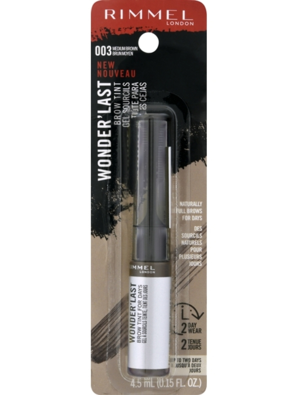 4 x Rimmel Wonder'Last 003 Medium Brown Brow Tint